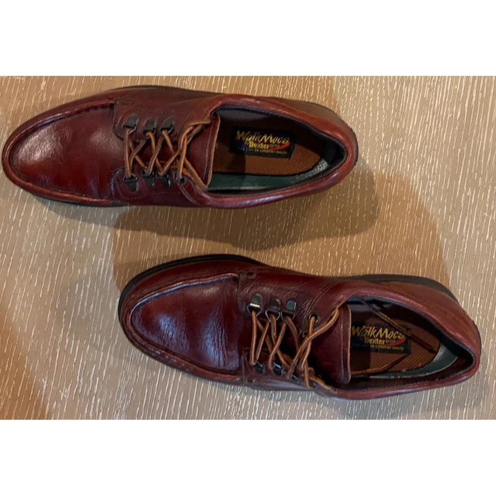 VTG Dexter WalkMocs 10 N Brown Leather Moc Toe Shoes Made in USA Gorpcore P558-2